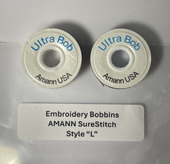 Bobbins AMANN Sure Stitch Embroidery Style "L" Black 144 per box