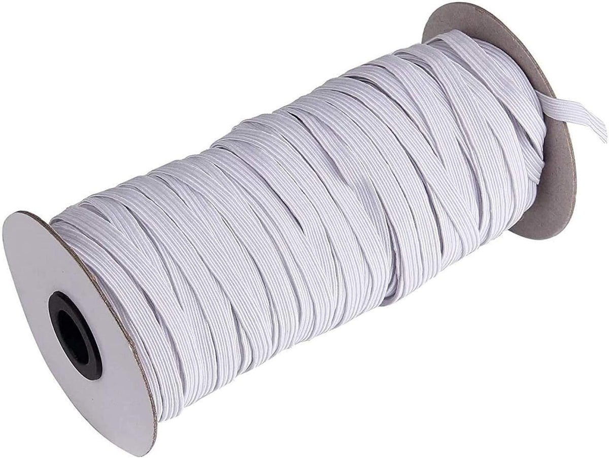 Braided Elastic 1/4" White 70 Yards