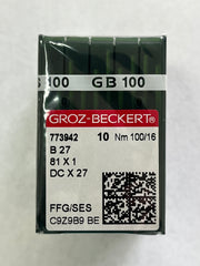 Groz Beckert Needles B27/81X1/DCX27/DCX1 FFG Size 100/16 10 Pack
