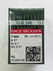Groz Beckert Needles B27/81X1/DCX27/DCX1 RG Size 80/12 10 Pack