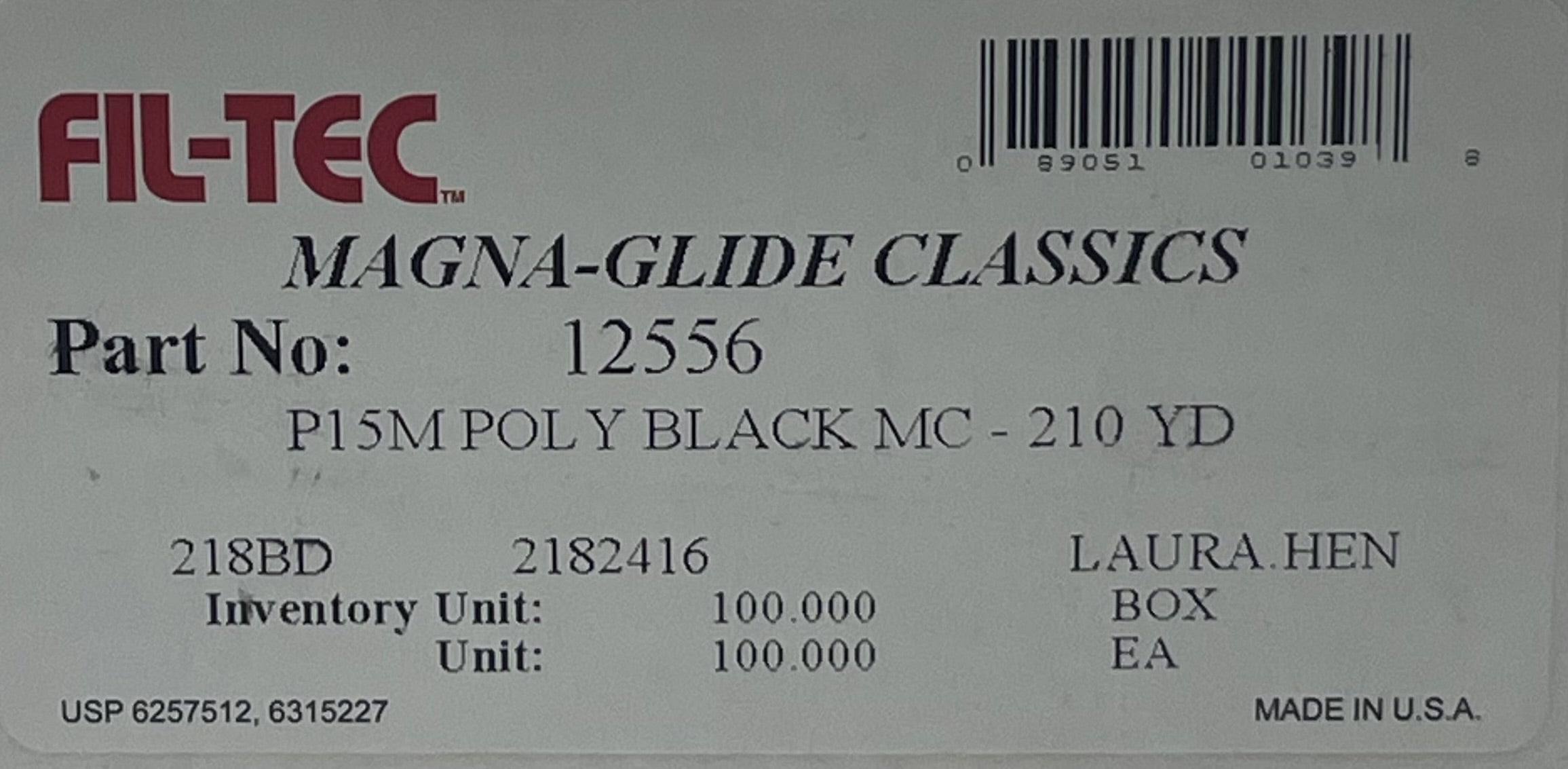Bobbins USA MADE Fil-Tec Polyester Magnetic Core Style M  Black 100 per box