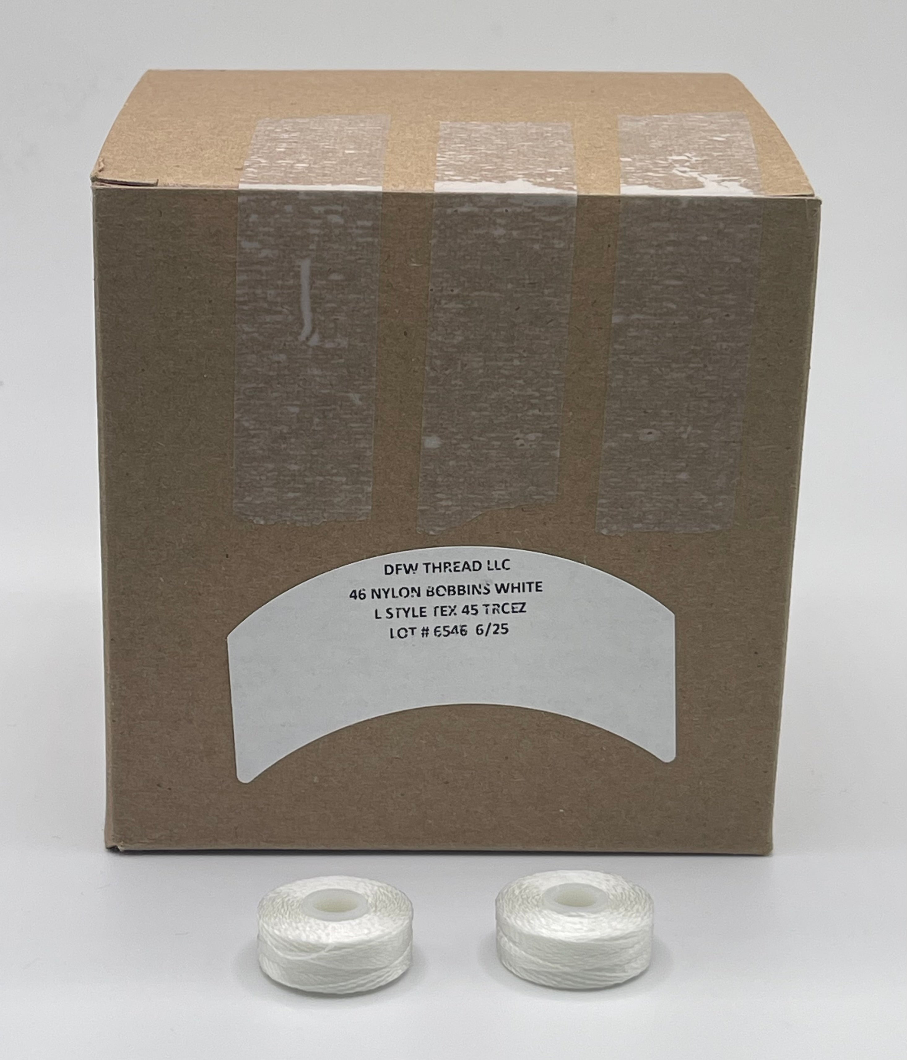 Bobbins USA MADE Nylon Style L Tex 45 White 144 per box
