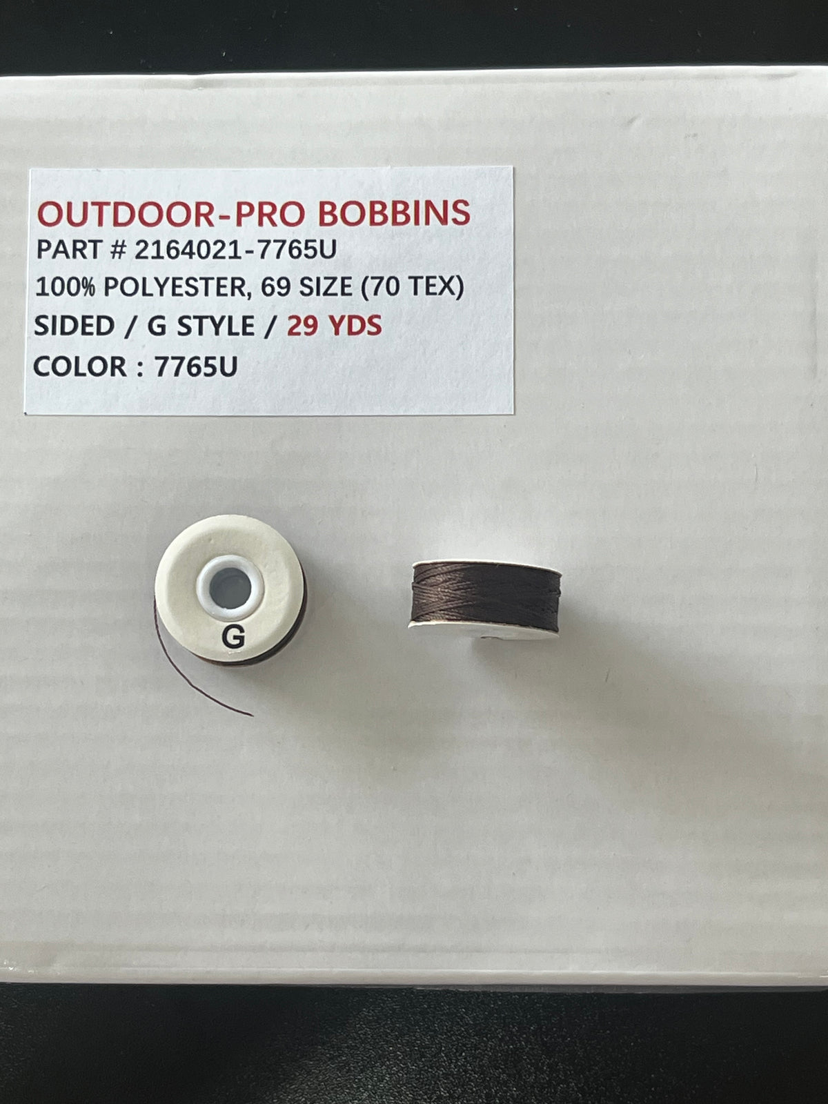 Bobbins AMANN Outdoor Pro Polyester Style G Tex 70 Color 7765U Brown 144 per box