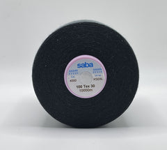 SABA Polyester Tex 30 10,000M/10,936 YD Color 4000 Black